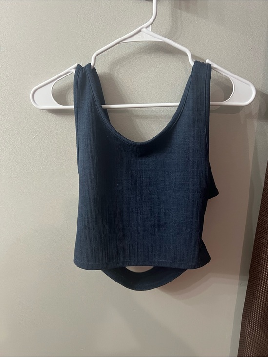 Roxy Tops - Roxy Navy Ribbed Scoop-Back Tank